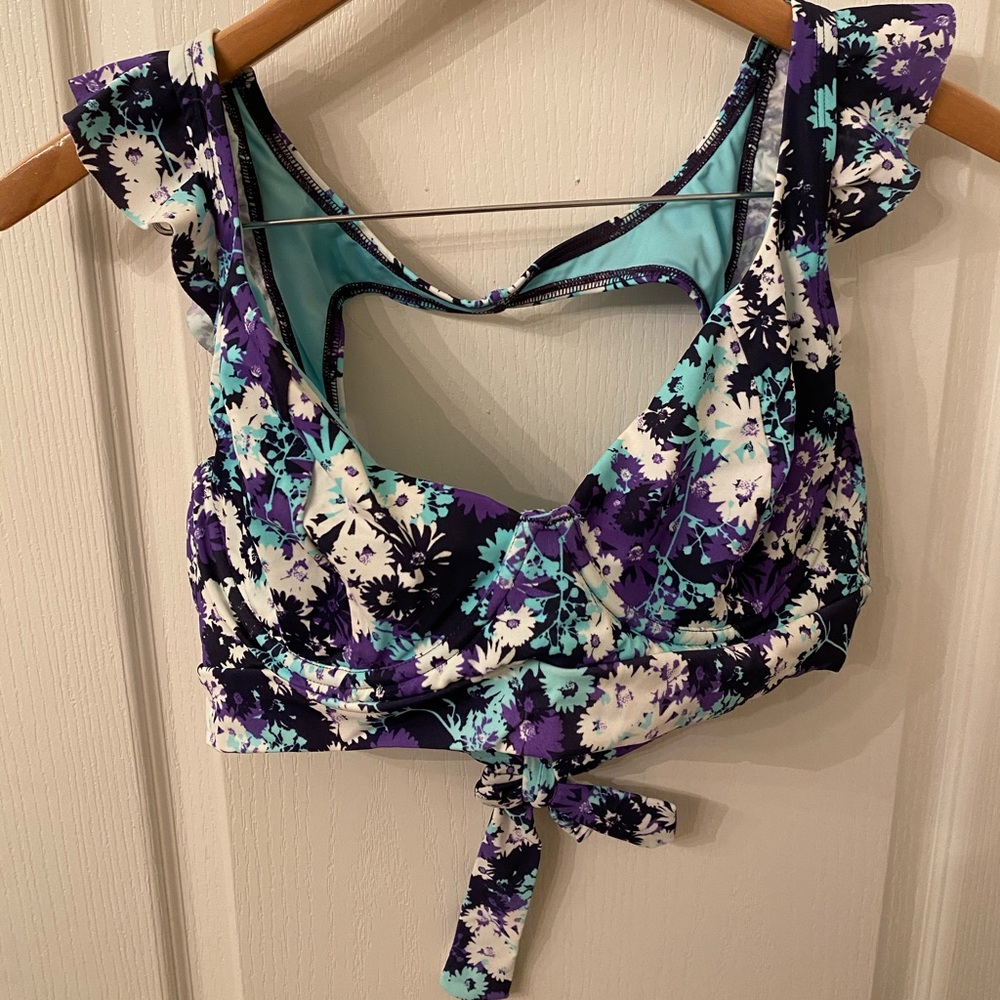 NWT Blue Purple floral Adore Me Swimsuit